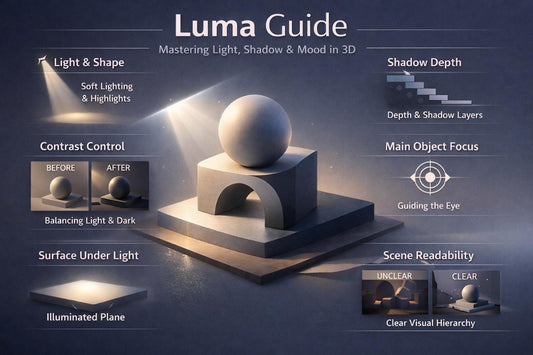 Luma Guide diagram with light and shadow effects on a sphere